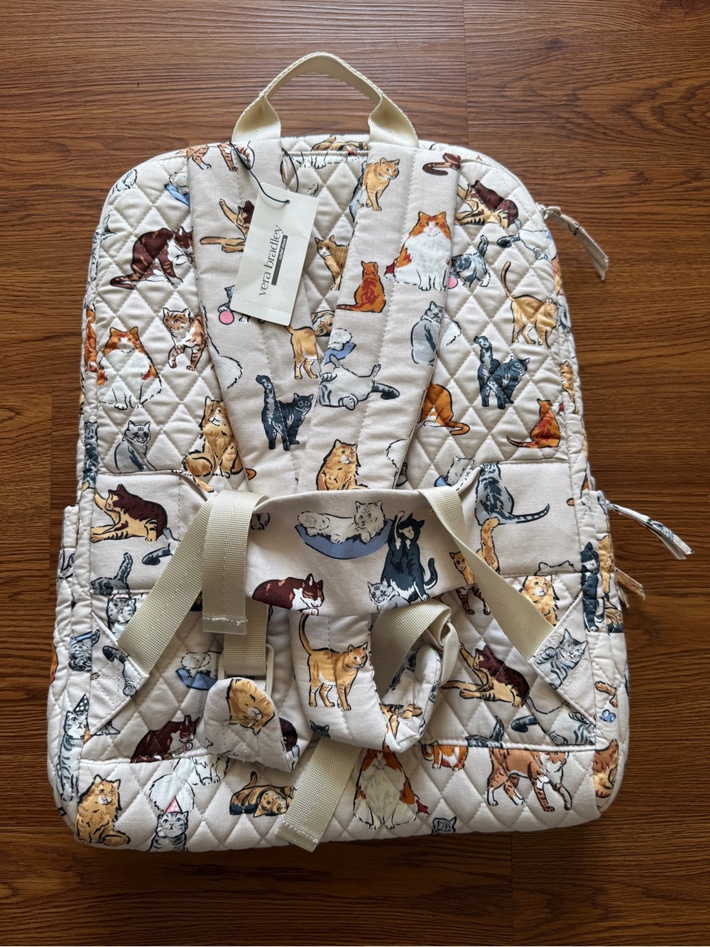 NWT! Vera Bradley Quilted Backpack “A Cat’s Life” - Picture 2 of 7